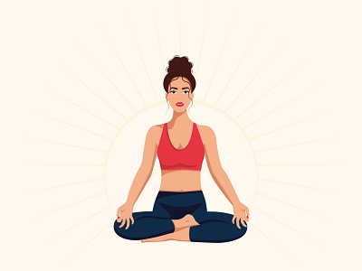 Girl in the lotus position branding logo meditation