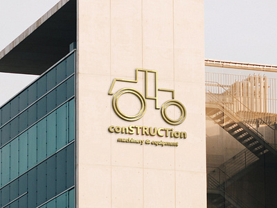 Simple construction company logo branding flat line logo