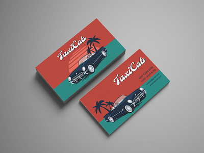 Business card design with retro car business card design logo