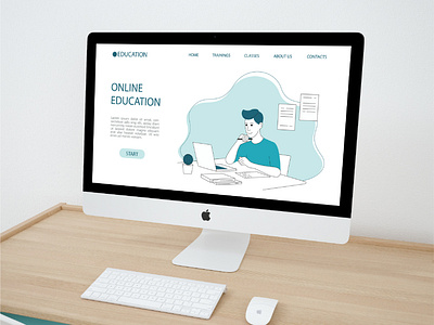 Website homepage design online education concept logo modern