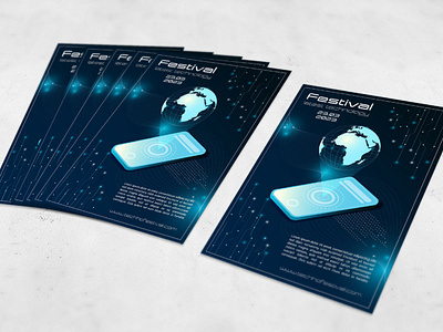 Technology festival flyer design branding