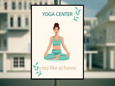 Yoga center promotional poster asana branding