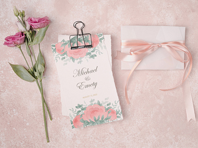 Wedding invitation flowers