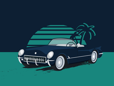 Retro auto vector illustration branding decoration