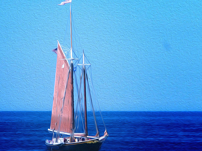 Sailing Ship (anchored) oil painting sailboat