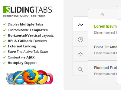 Sliding Tabs jQuery Plugin api autoplay callback cookie external flashblue horizontal icon jquery link loop nested plugin responsive save sliding tab template touchscreen vertical