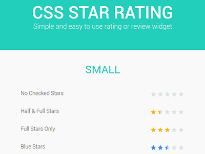 CSS Star Rating css fontawesome full half hover rating star tooltip widget