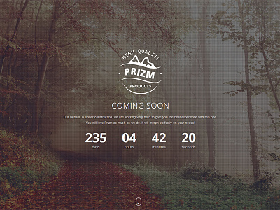 Prizm - Responsive Coming Soon Theme ajax coming soon countdown flashblue mailchimp prizm response theme under construction