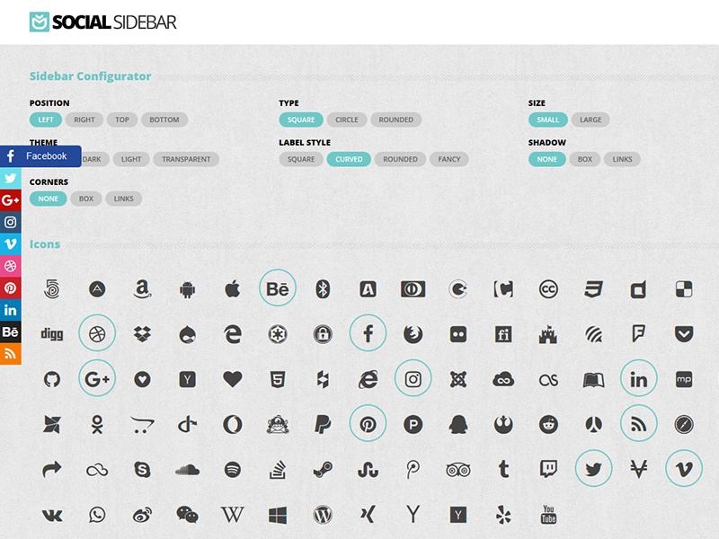 Social Sidebar WordPress Plugin by FlashBlue on Dribbble