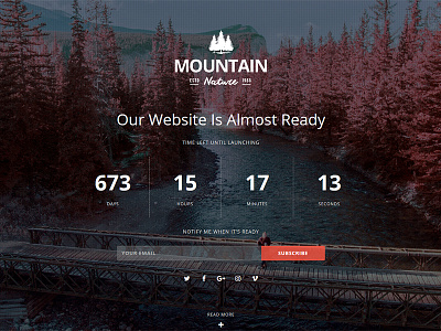 Mountain - Responsive Coming Soon WordPress Plugin coming countdown flashblue image mountain plugin responsive slideshow soon subscribe video wordpress