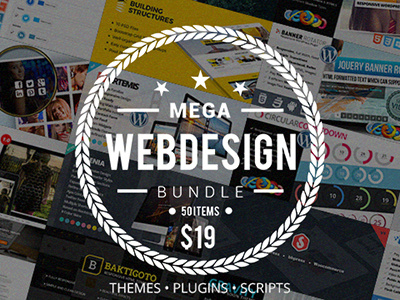Mega Web Design Bundle with Extended License - Only $19 bundle css deal design html javascript php plugin script theme web wordpress