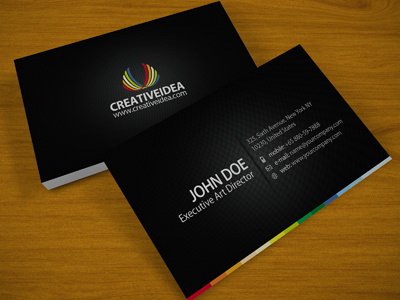 Creative Idea Business Card bleed business card creative elegant flashblue idea layered modern print ready