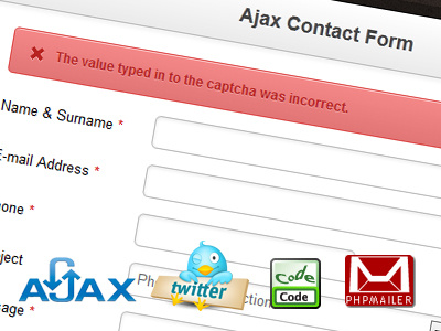 Ajax Contact Form ajax captcha contact direct fade field flashblue form jquery message notification notify php required twitter verify