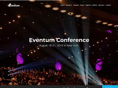 Eventum - One Page Event & Conference Template conference convention event exhibition festival flashblue meetup seminar summit template webinar workshop
