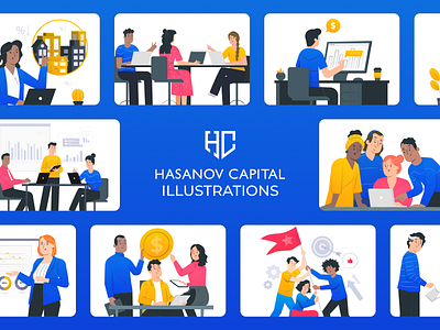 Hasanov Capital - Website and set of illustrations branding business celerart design finance graphic design illustration investment logo ui ux vector web design