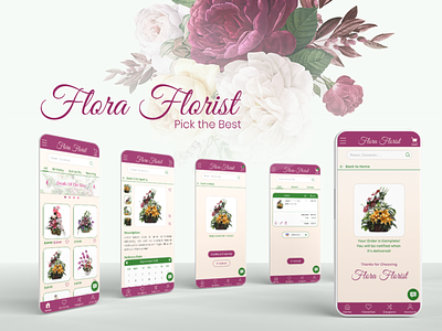 Flora Florist Mobile Application flower mobile application responsive website ui design ux design visual design