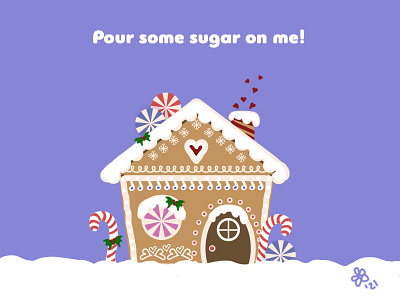 Gingerbread house illustration