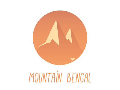 Mountain Bengal logo cat gradient head icon identity landscape logo mountain orange