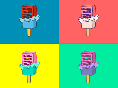 Ice cream bricks brick crazy colors cream ice illustration