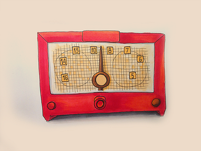 Retro red radio