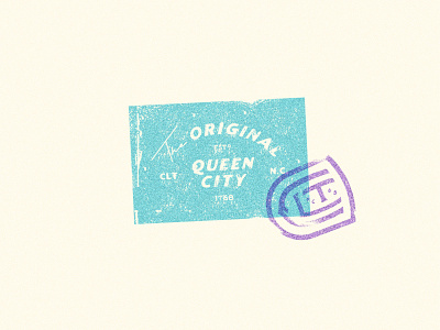 The Queen City Badge badge charlotte design queencity stamp texture vintage