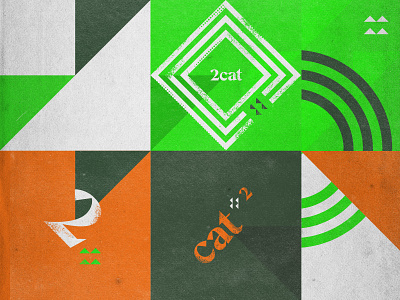2catly Design Brand Assets branding design geometric identity illistration texture