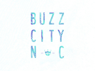 Buzz City, NC basketball buzz city charlotte charlotte hornets crown design hornets illustration north carolina poster texture