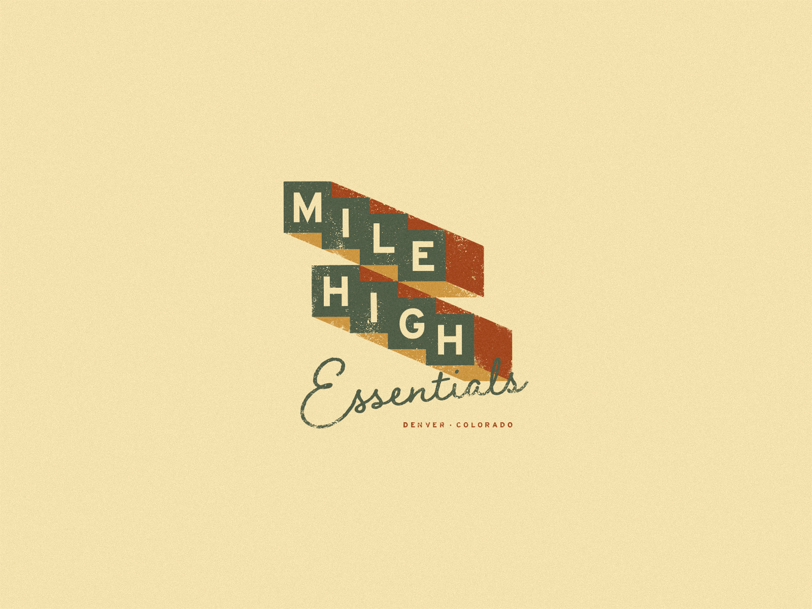 Mile High Essentials branding branding design high logo logo design marijuana mile high mountains texture weed