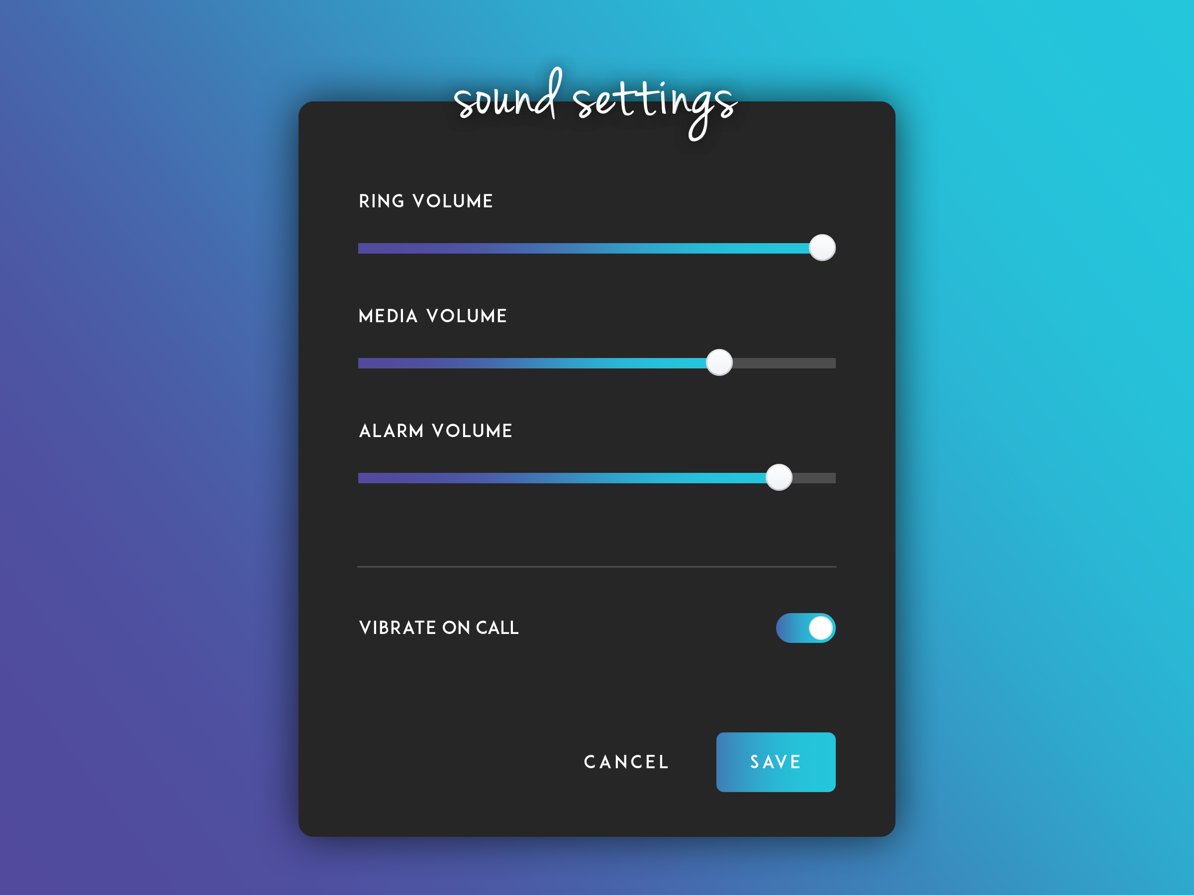 Settings ui