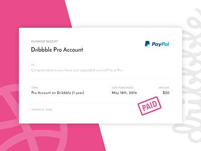 Daily UI #017 - Email Receipt blue clean dailyui design dribbble email logo pink receipt ui ux