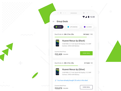 Introducing Group Deals on Shotang App android app blue design green mobile sketch type typography ui ux white