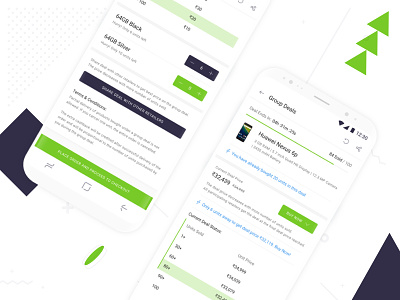 Group Deal Details Screen on Shotang App android app blue design green mobile sketch type typography ui ux white
