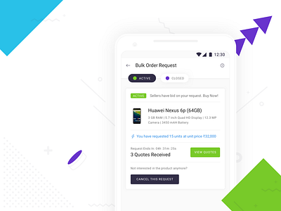 Introducing Bulk Order Requests on Shotang App android app blue design green mobile sketch type typography ui ux white