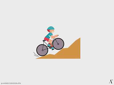 Mountain Biking flat design icon illustration sport vector