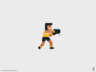 Boxing flat design icon illustration sport vector