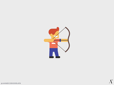 Archery flat design icon illustration sport vector