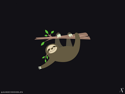 Sloth flat design illustration sloth vector