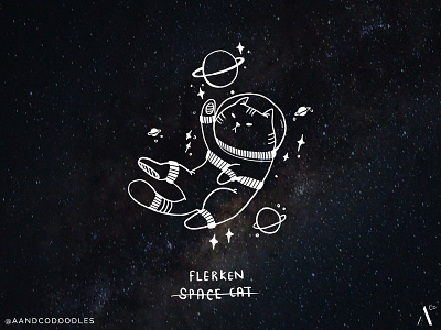 Space Cat Flerken cat doodle flerken illustration lineart photo illustration space art spacecat