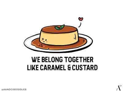 Caramel Custard caramel custard doodle food doodle illustration love note