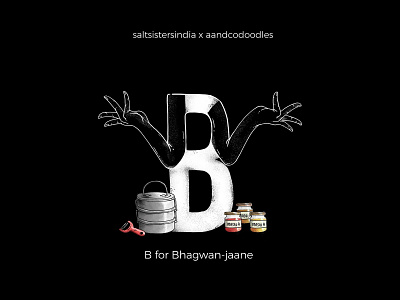 36daysoftype B 36 days of type 36 days of type lettering 36daysoftype-b alphabet bhagwan cooking illustration food and drink gestures hand gestures indian language sign language typography