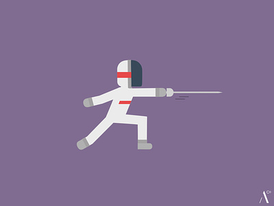 Fencing fencer fencing flat design illustration sport vector