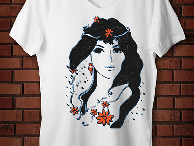 Retro Girl T Shirt Design girl illustration retro t shirt t shirts vector woman