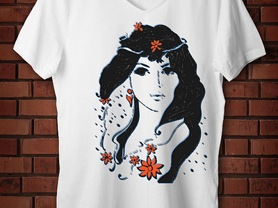 Retro Girl T Shirt Design