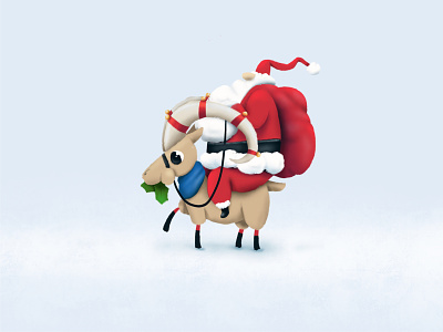 Yule Goat character christmas goat holidays illustration procreate santa snow yule