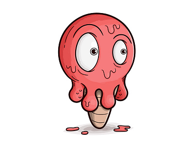 Mmmm Iced Octo character cone ice cream illustration melt octopus pink tentacles