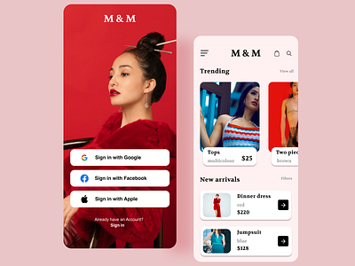 M & M Ladies UI Design app ecommerce fashion productdesign ui ux