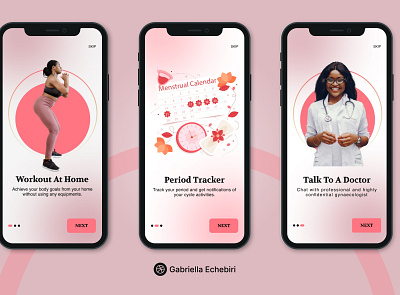 FitFem App app design female fitness app product design ui ux