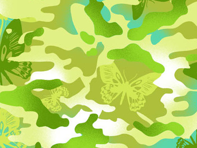 San 2285 butterfly camo camouflage girls textile design