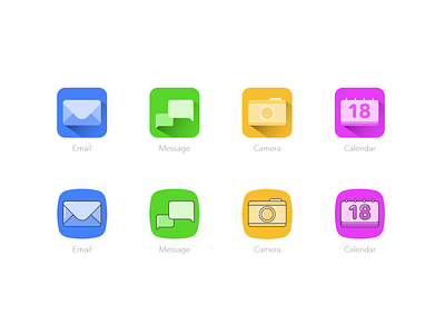Icon Style Explorations app calendar camera email icon message style
