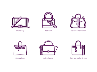 Illustration of Designer Bags